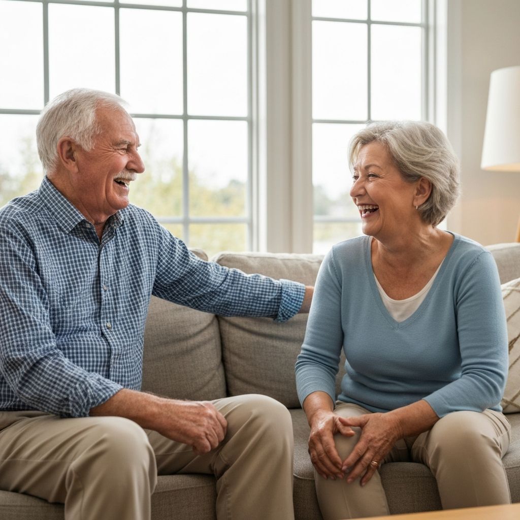 Seniors sharing happy moments together